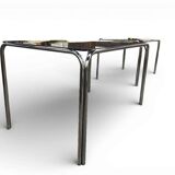 vintage chrome table with smoked glass