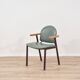 Pair of green armchairs, modernist design, 1970s
