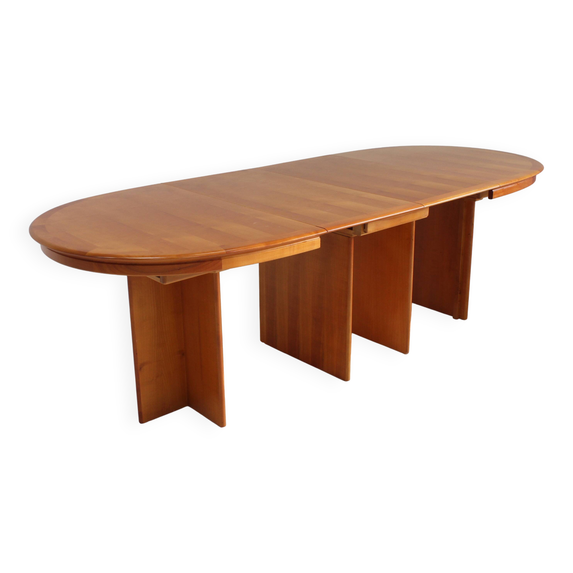 Table à manger ovale extensible vintage des années 1960