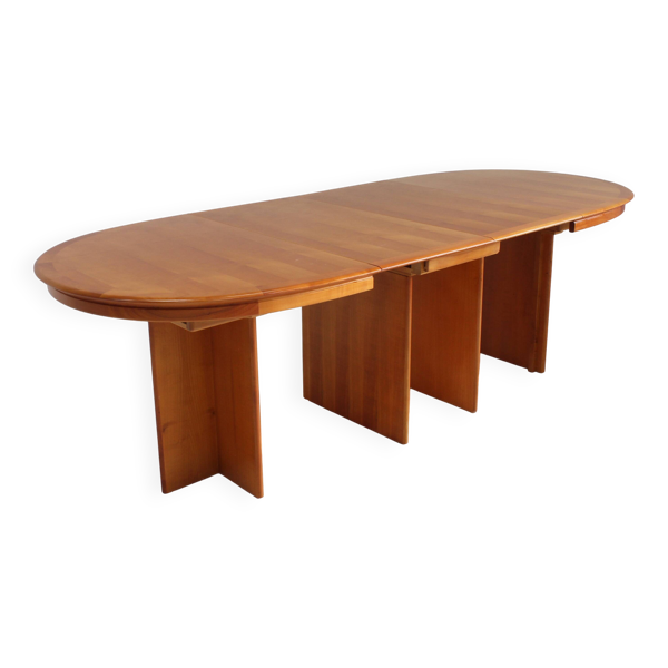 Table à manger ovale extensible vintage des années 1960