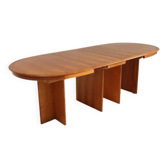Table à manger ovale extensible vintage des années 1960