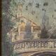 Painting ancient bridge of Venice late nineteenth century