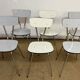 Lot de 6 chaises en Formica gris et blanc