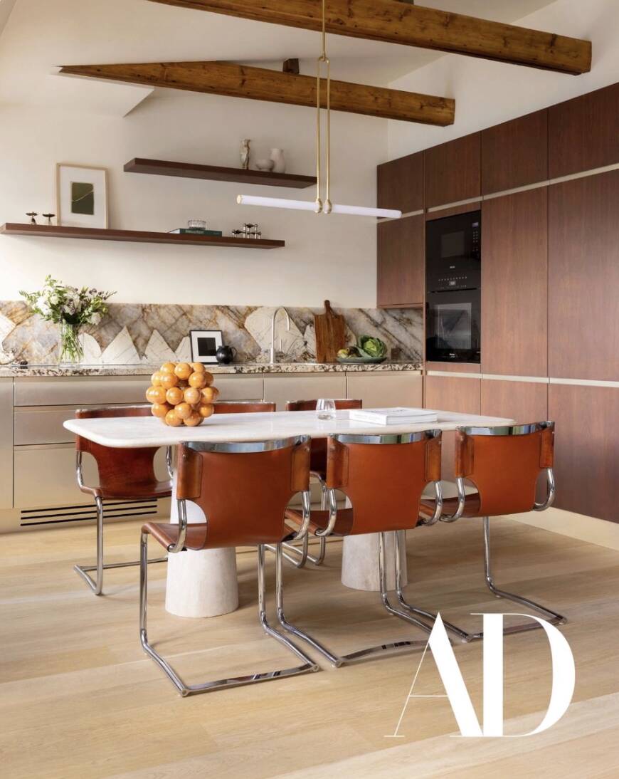 Angelo Travertine rectangle dining table