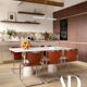 Angelo Travertine rectangle dining table