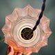 suspension vintage art deco lampshade in frosted pink glass