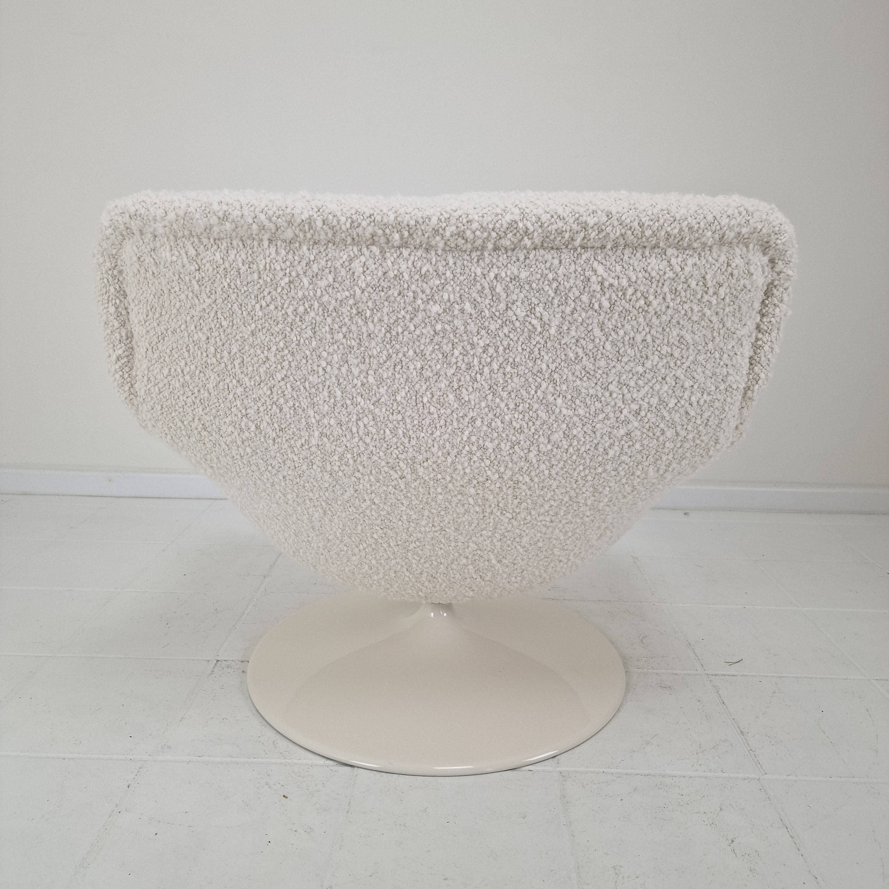 Restored Artifort F518 Lounge Chair by Geoffrey Harcourt in Bouclé Fabric,