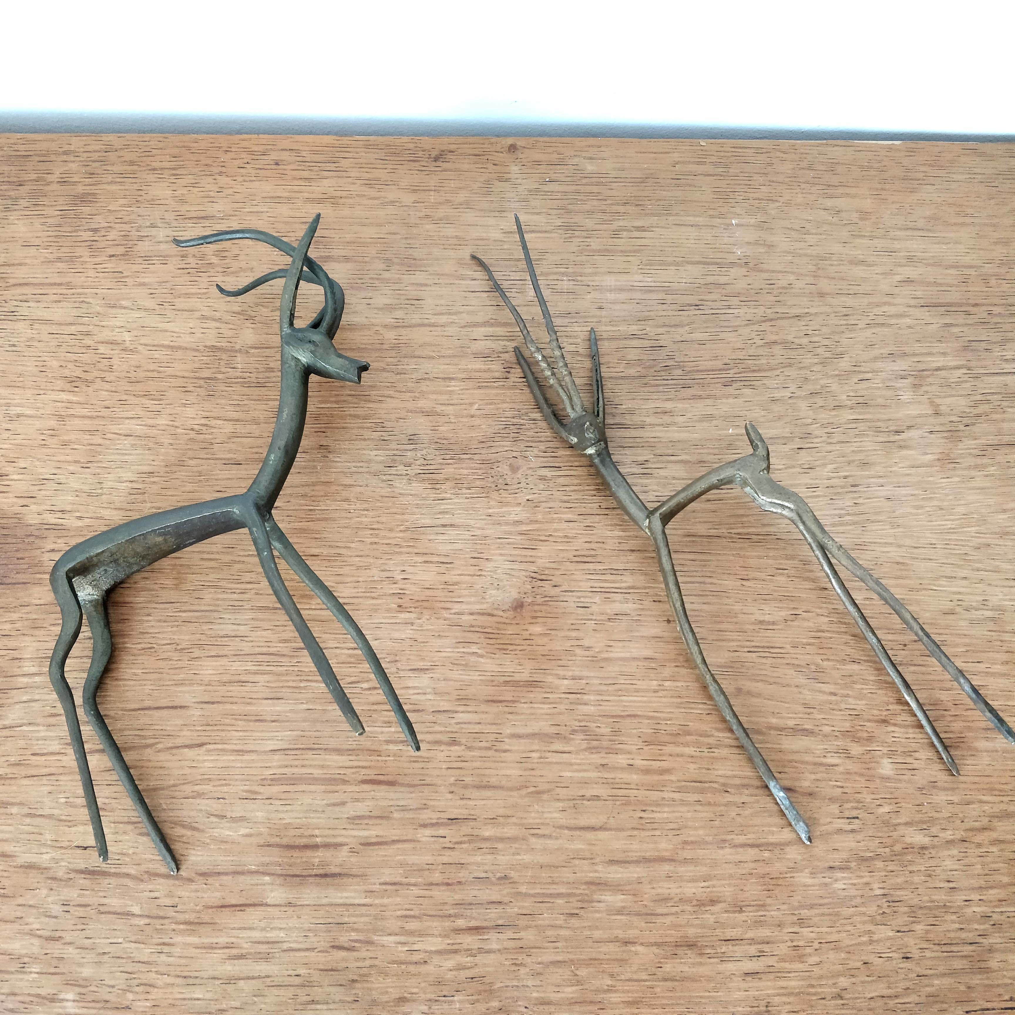 Duo of african brass gazelles