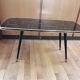 Formica foot compass/glass platter coffee table - vintage 1960