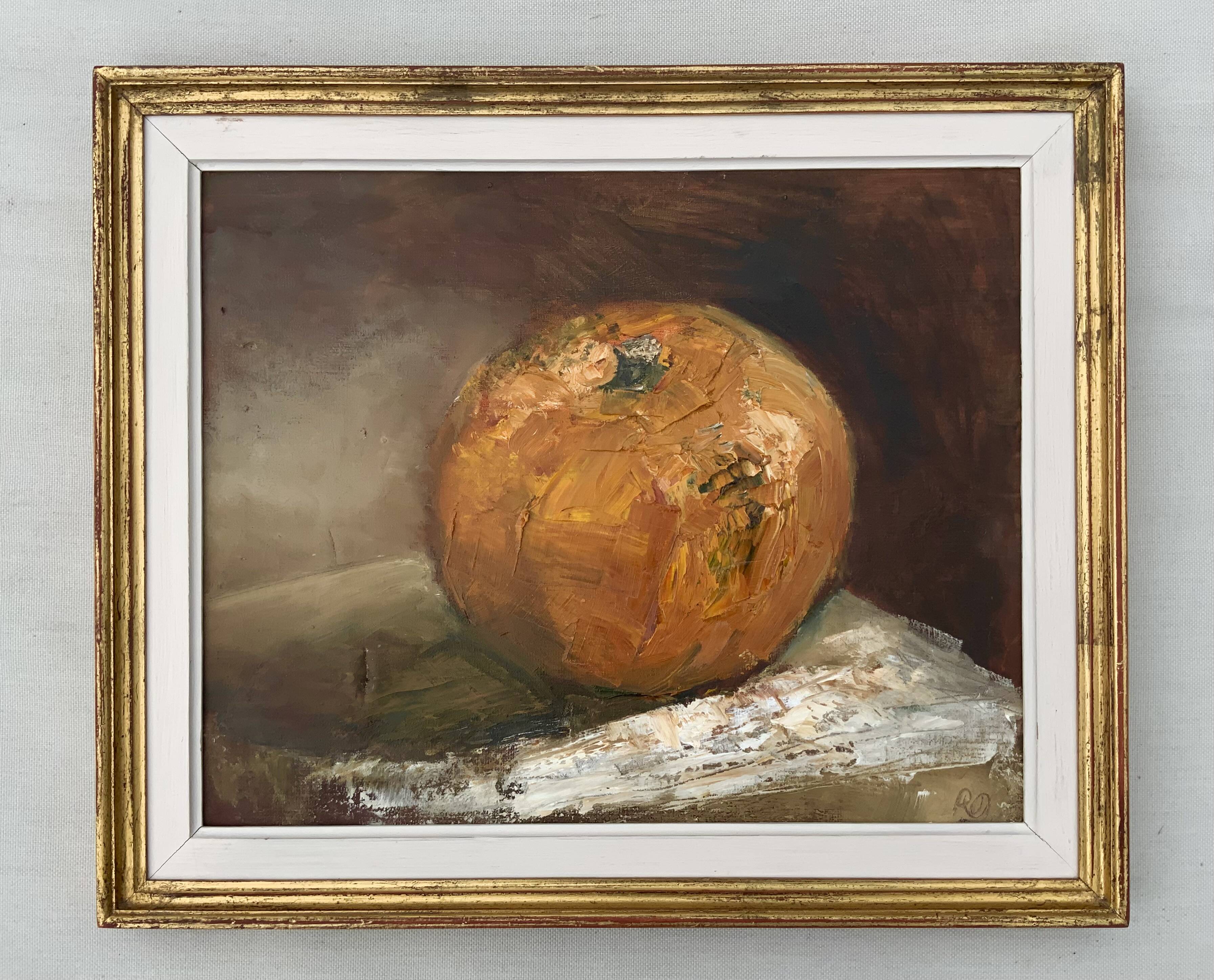 Vintage Still life with Pumkin oil Painting on Canvas signed