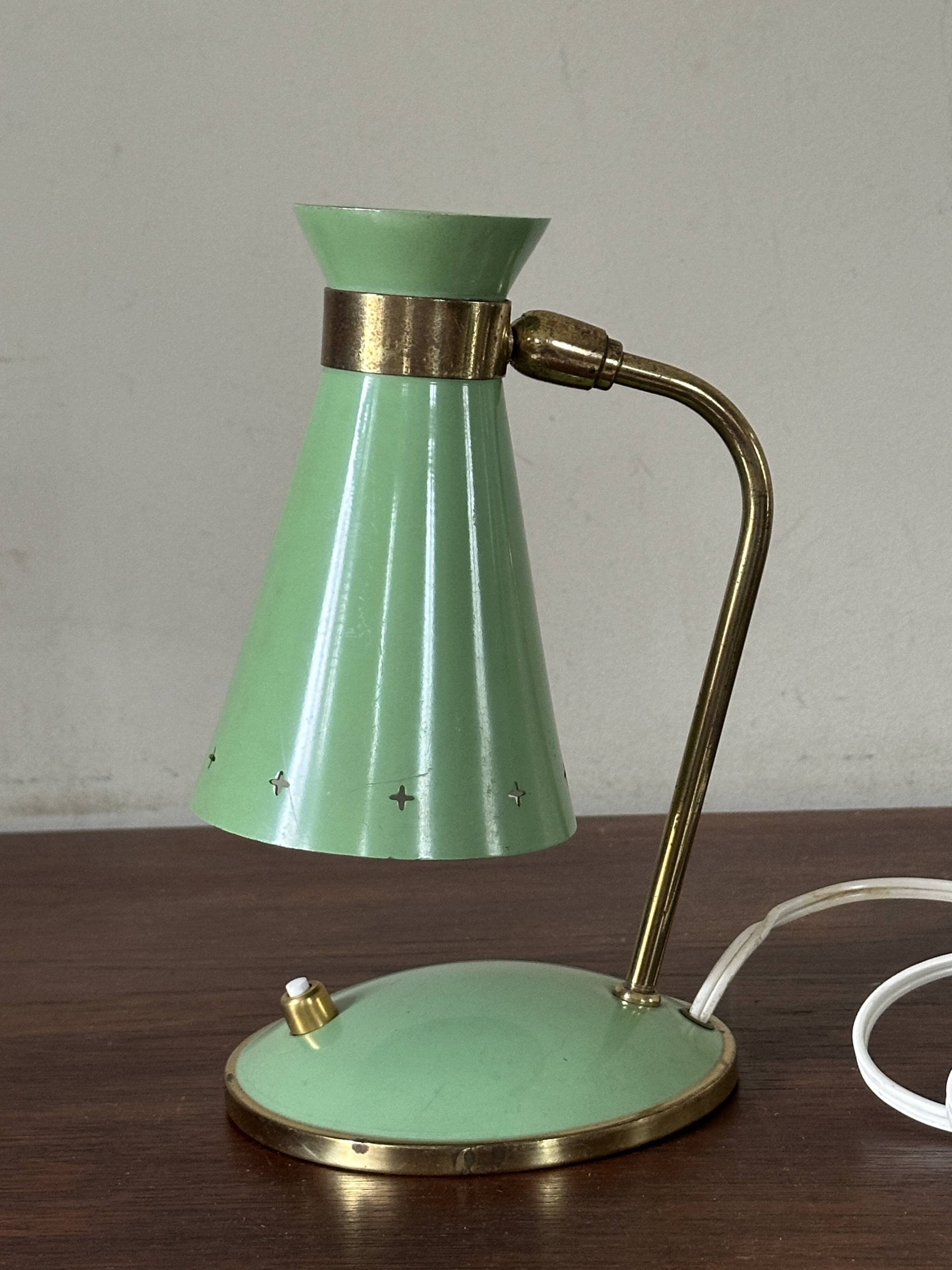 Lampe cocotte diabolo verte design années 60