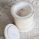 Vintage cream white marble box / candy box with lid