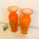 Pair of orange vases