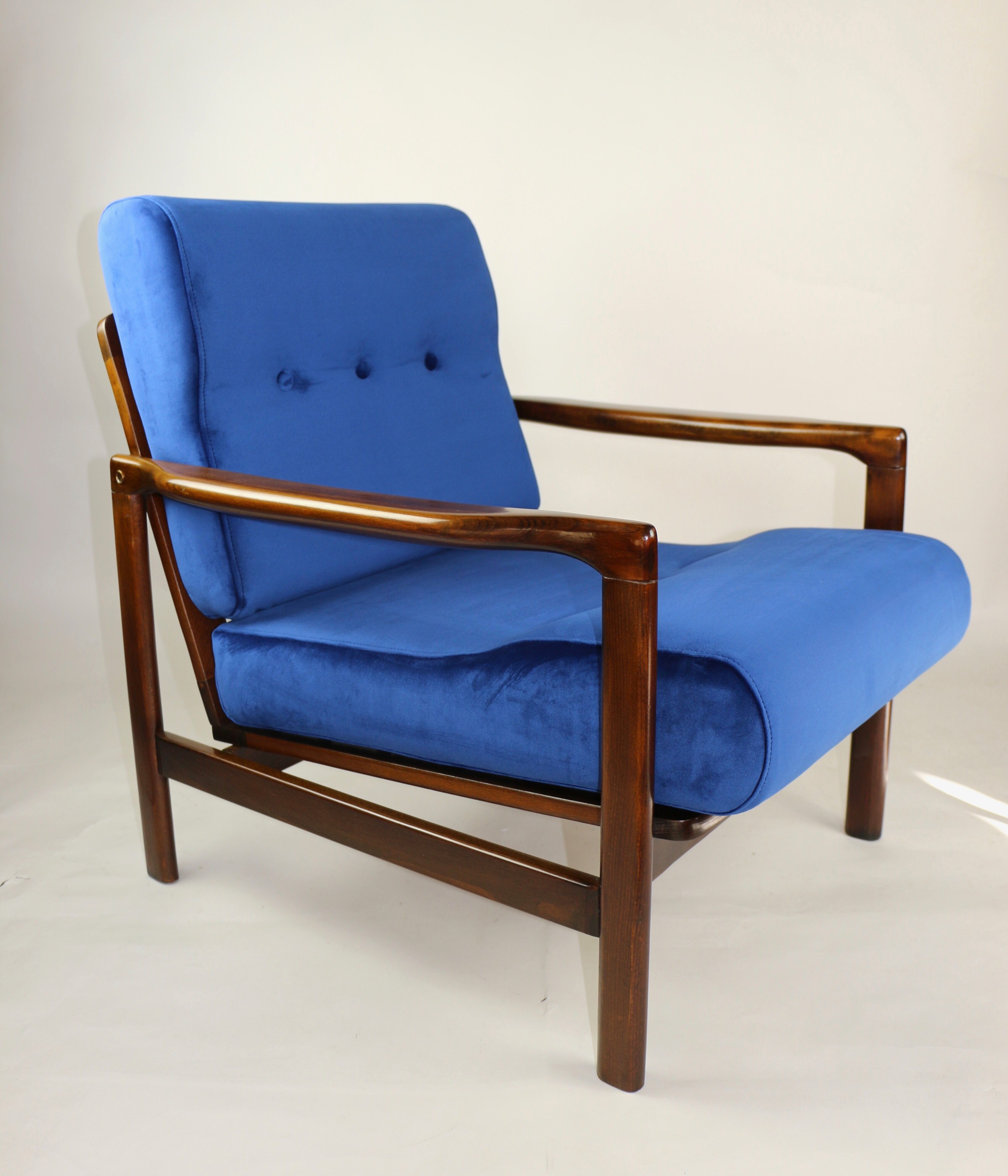Fauteuil bleu vintage de 1970 design par Z.Baczyk