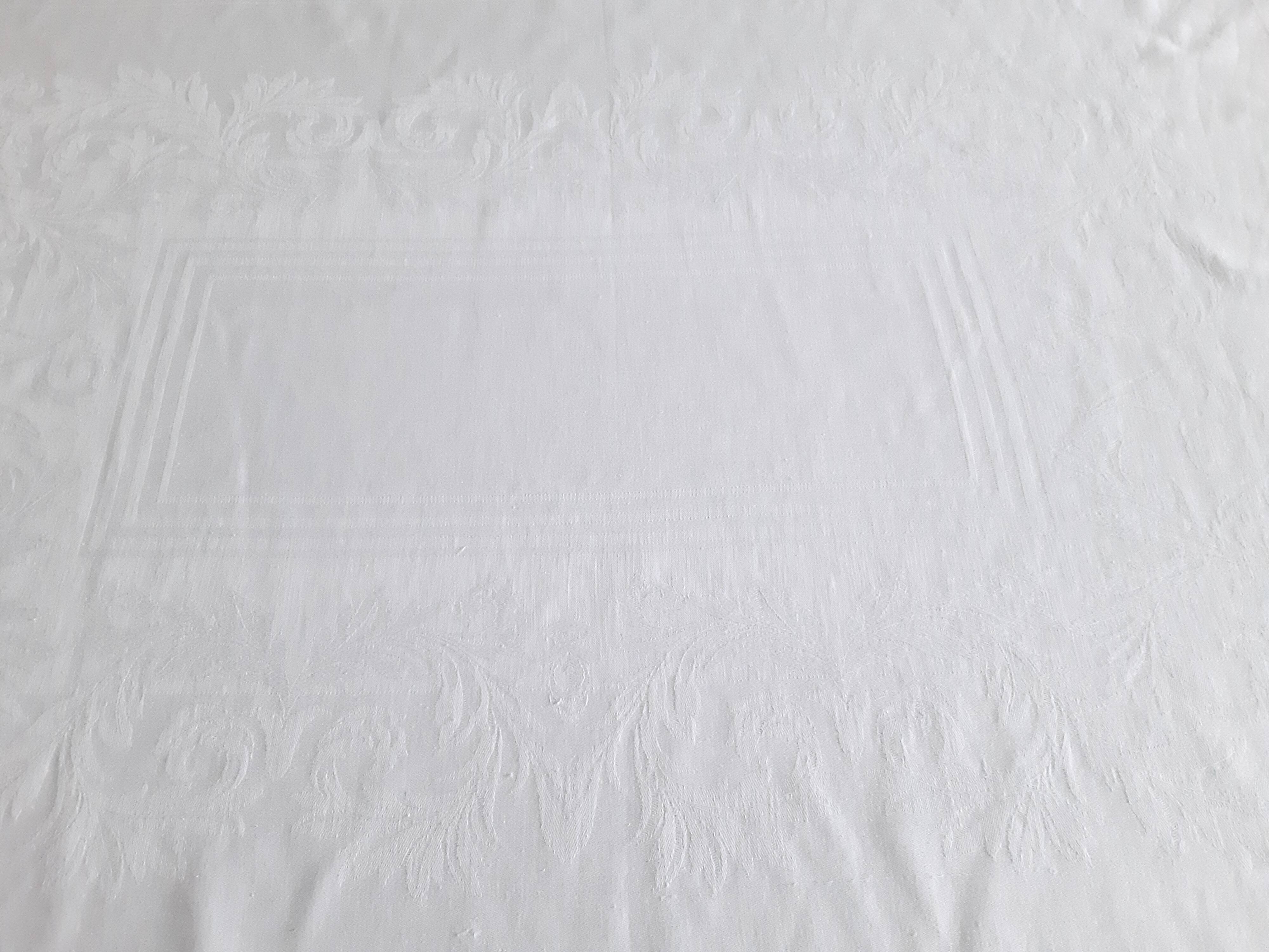 Old damask tablecloth