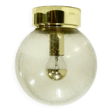 Textured Glass Ceiling Lamp by Glashütte Limburg Germany 1970s