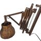 Scissor lamp | Harmonica lamp | wall lamp | vintage | oak | pig's bladder |