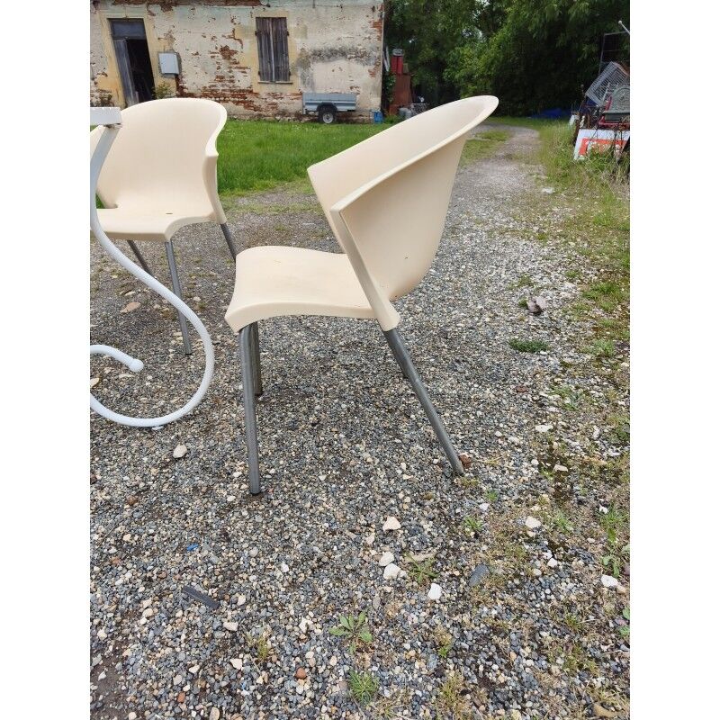 Salon de jardin fer forgé table + 5 fauteuils
