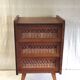 Vintage solid wood chest of drawers with rattan decor - 60s/70s