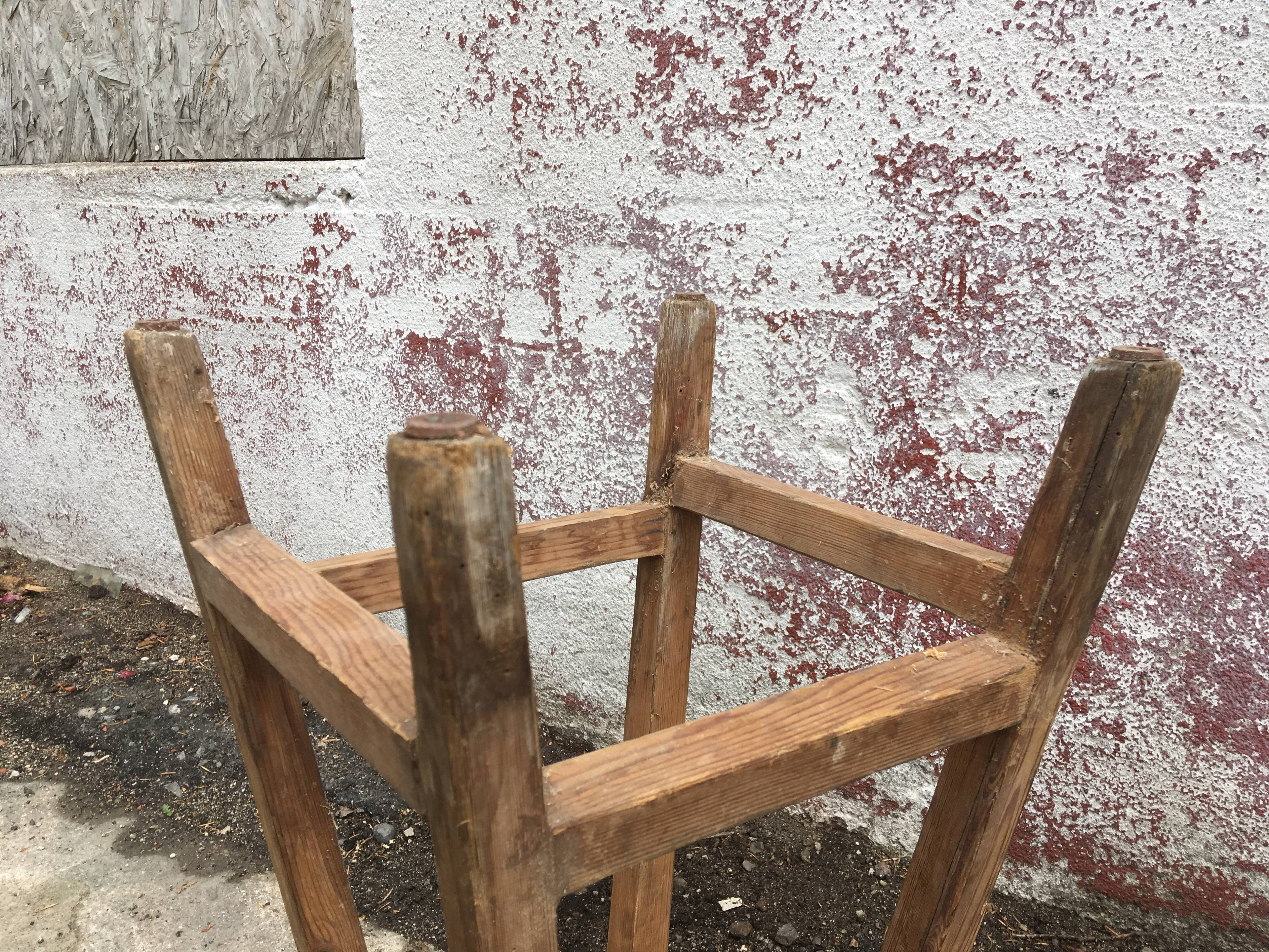 Wooden workshop stool in its juice