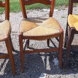 6 antique mulched chairs