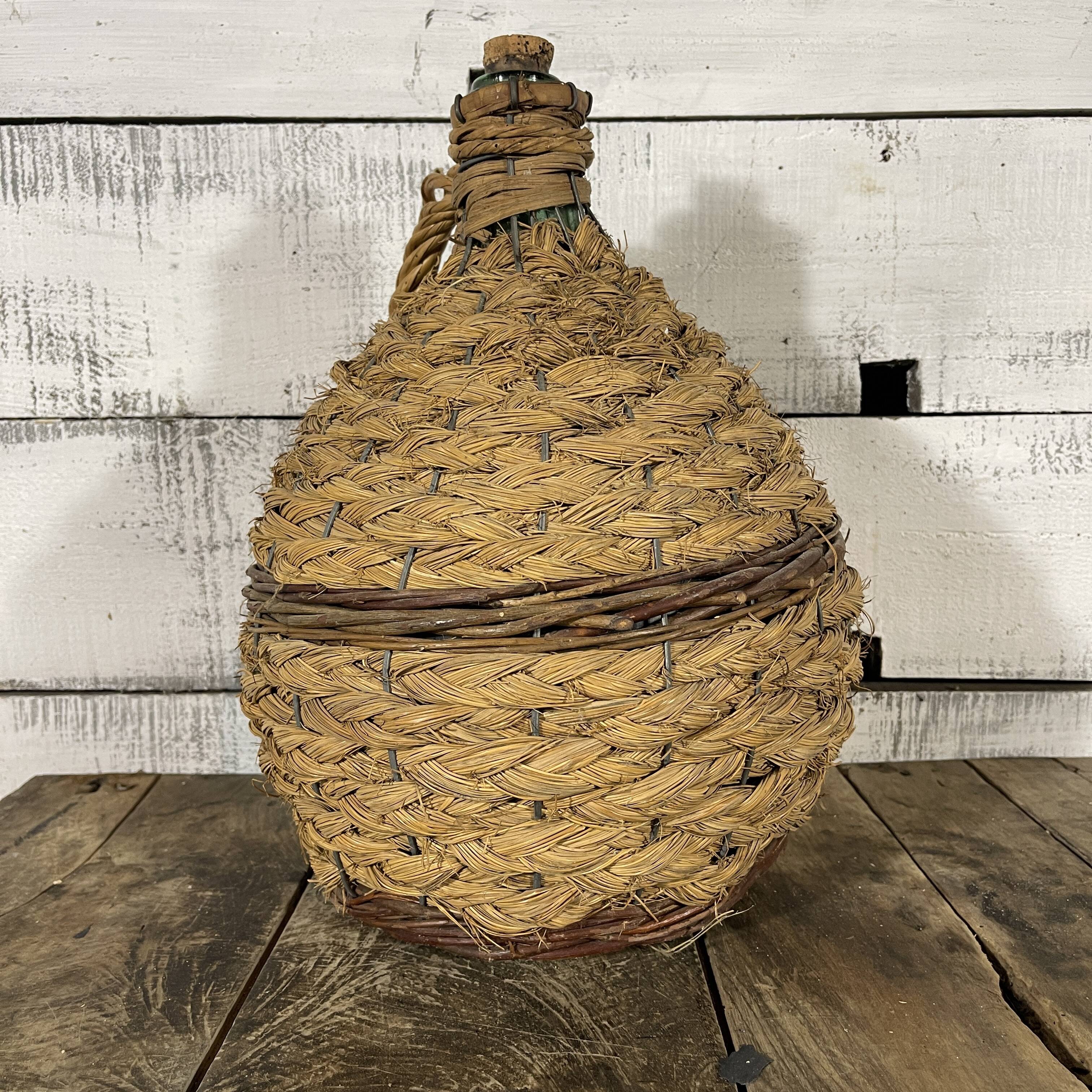 Rush and wicker demijohn