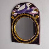 Paradisiers mirror by Mithé Espelt, ceramic, France, 1970
