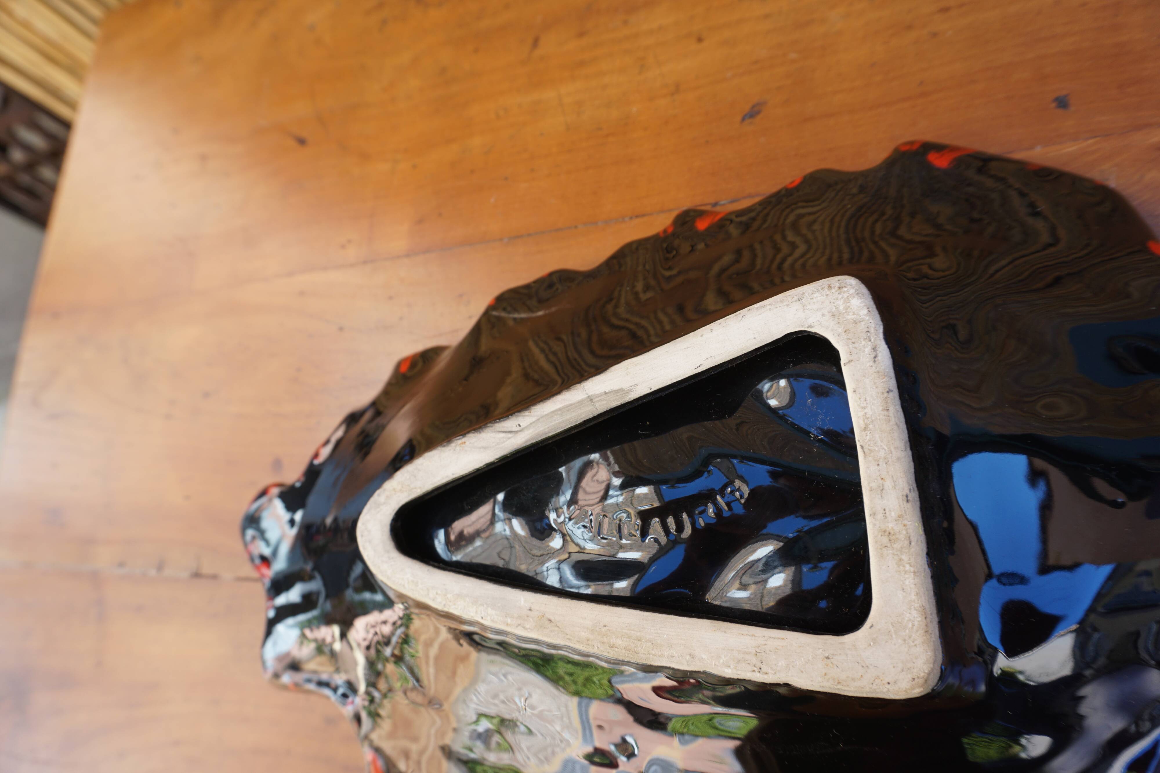 Vintage red Vallauris dish