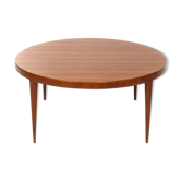 Table basse ronde vintage en teck tables Alma Allemagne vers 1960