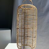Large lantern-shaped rattan pendant lamp H50 D24
