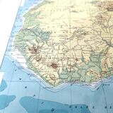 Antique map of French equatorial and western Africa in 1950 43x43cm