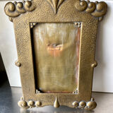 Art nouveau brass metal frame