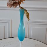 Sky blue opaline vase in the 1960s