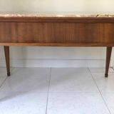 Wood and pink marble desk