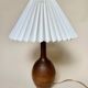 Stone lamp with pleated shade