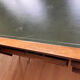 Napoleon Empire style wood and green leather desk 4 drawers 2 sliding shelves
