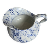 Pot à lait en porcelaine de Limoges décor bleu marbré