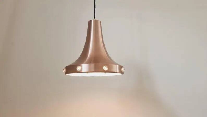Midcentury Copper Pendant Vitrika, Sweden, 1970s