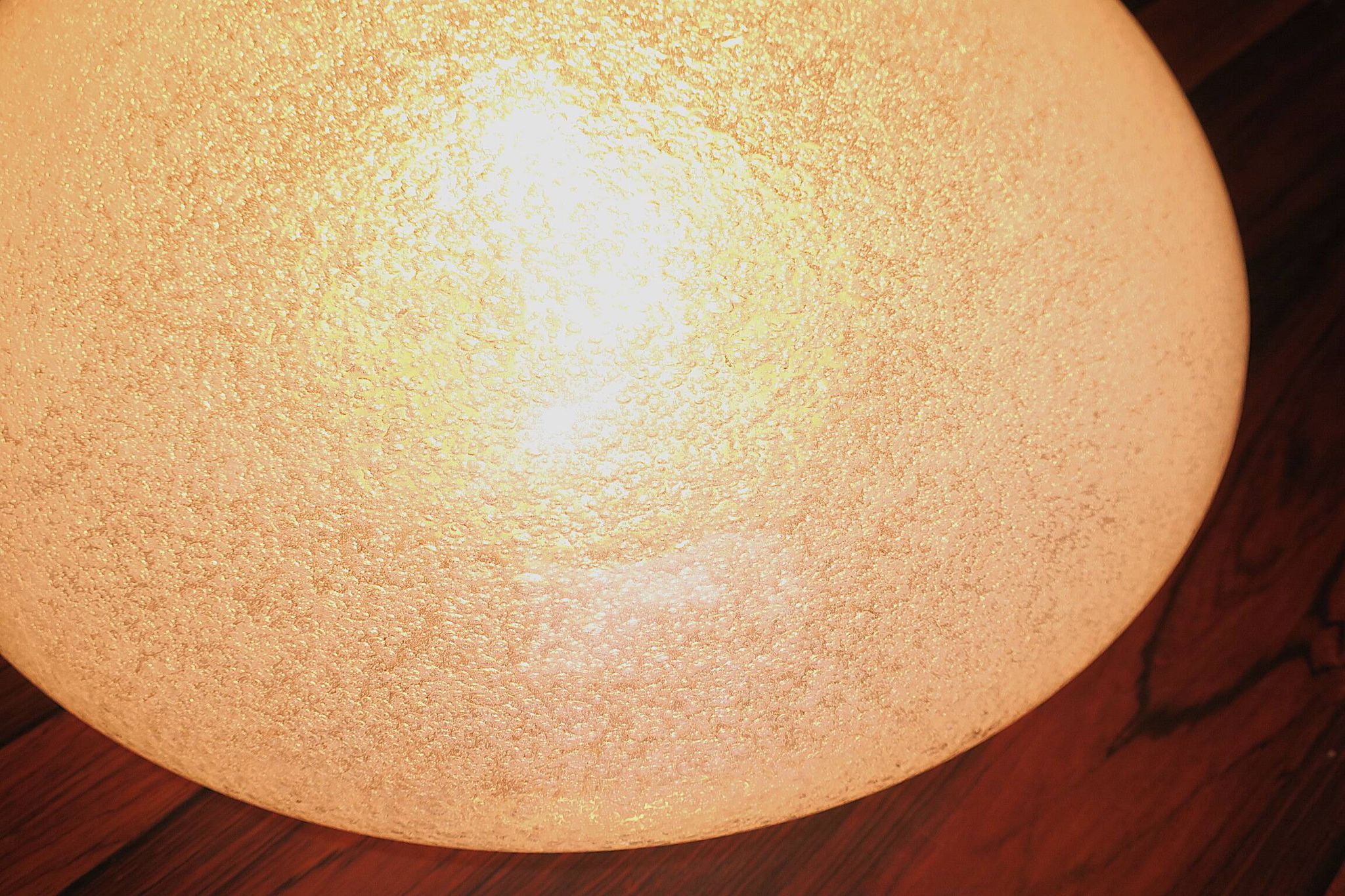 Italian domed ceiling or wall light in frosted Mazzega Murano glass, 1960s