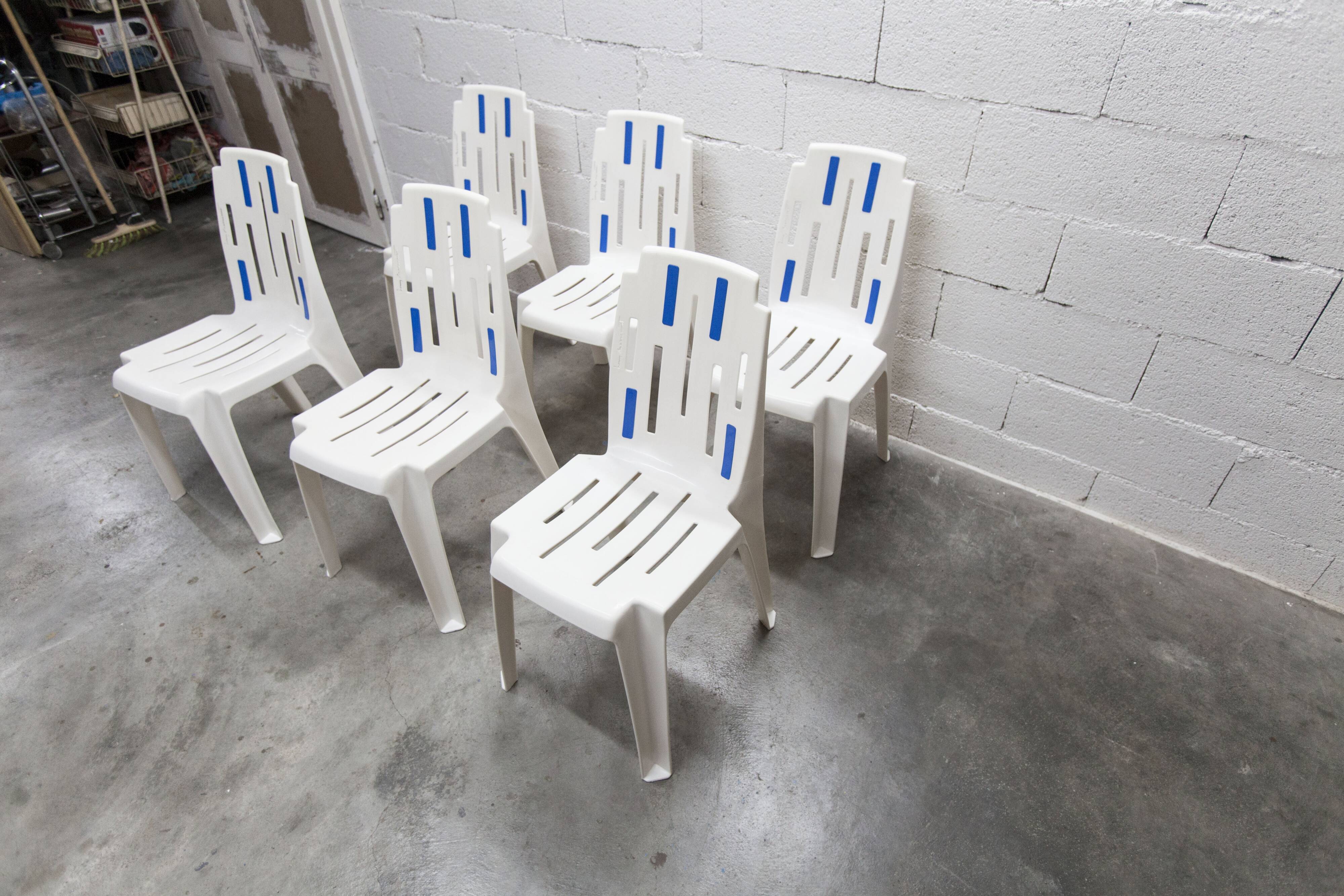 6 Mambo design chairs by Pierre Paulin, Henry Massonet line, by Stamp 1990.