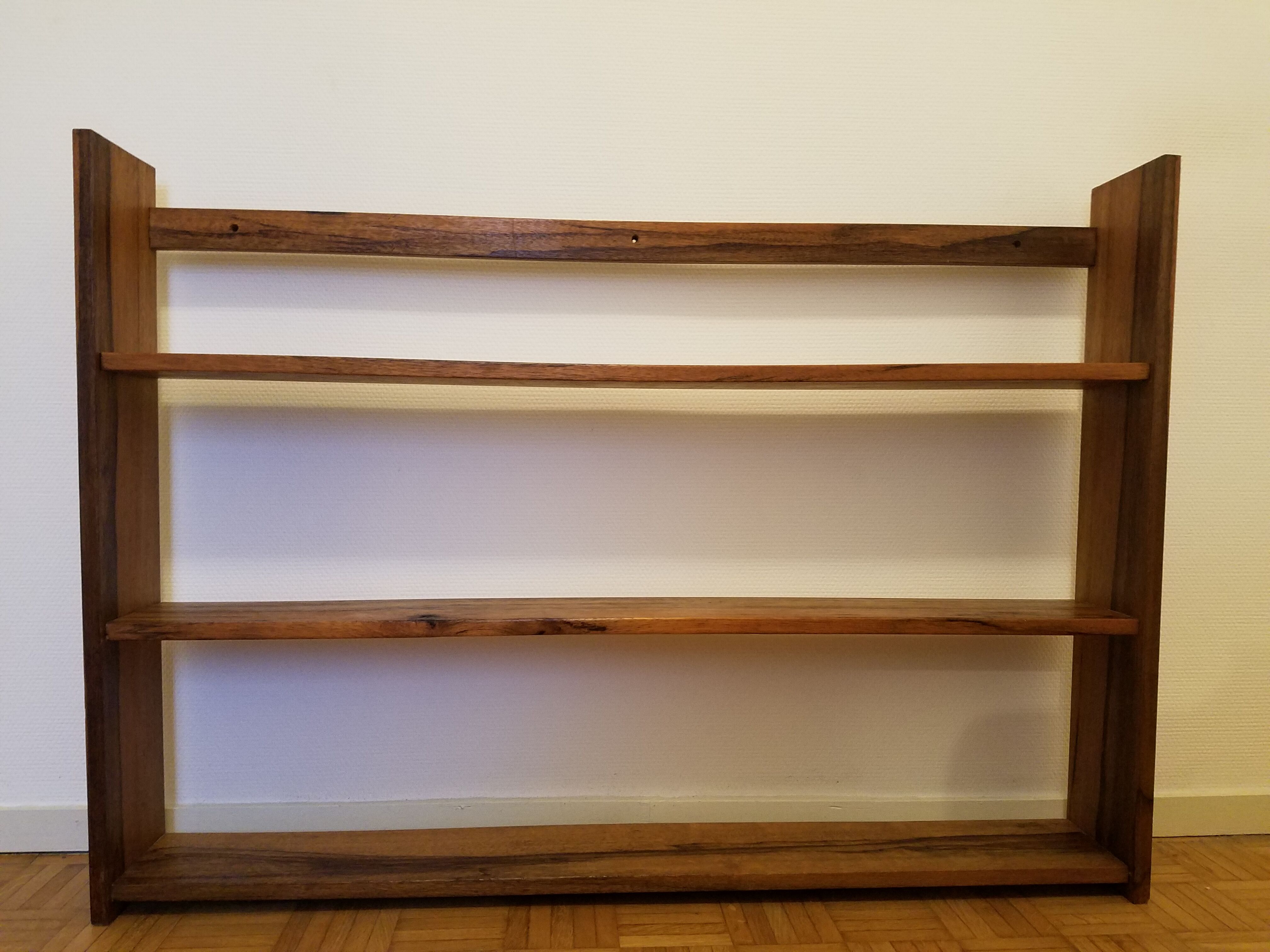 Old shelf in solid wood and exotic wood