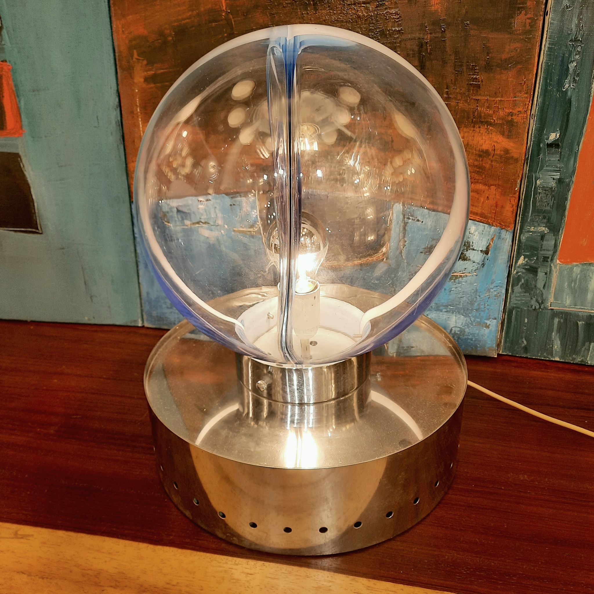 Lampe de table "Membrane" par Toni Zuccheri Venini 1960