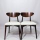 Vintage dining chairs set of 6 pearl bouclé