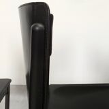 Matteo Grassi black leather dining chairs