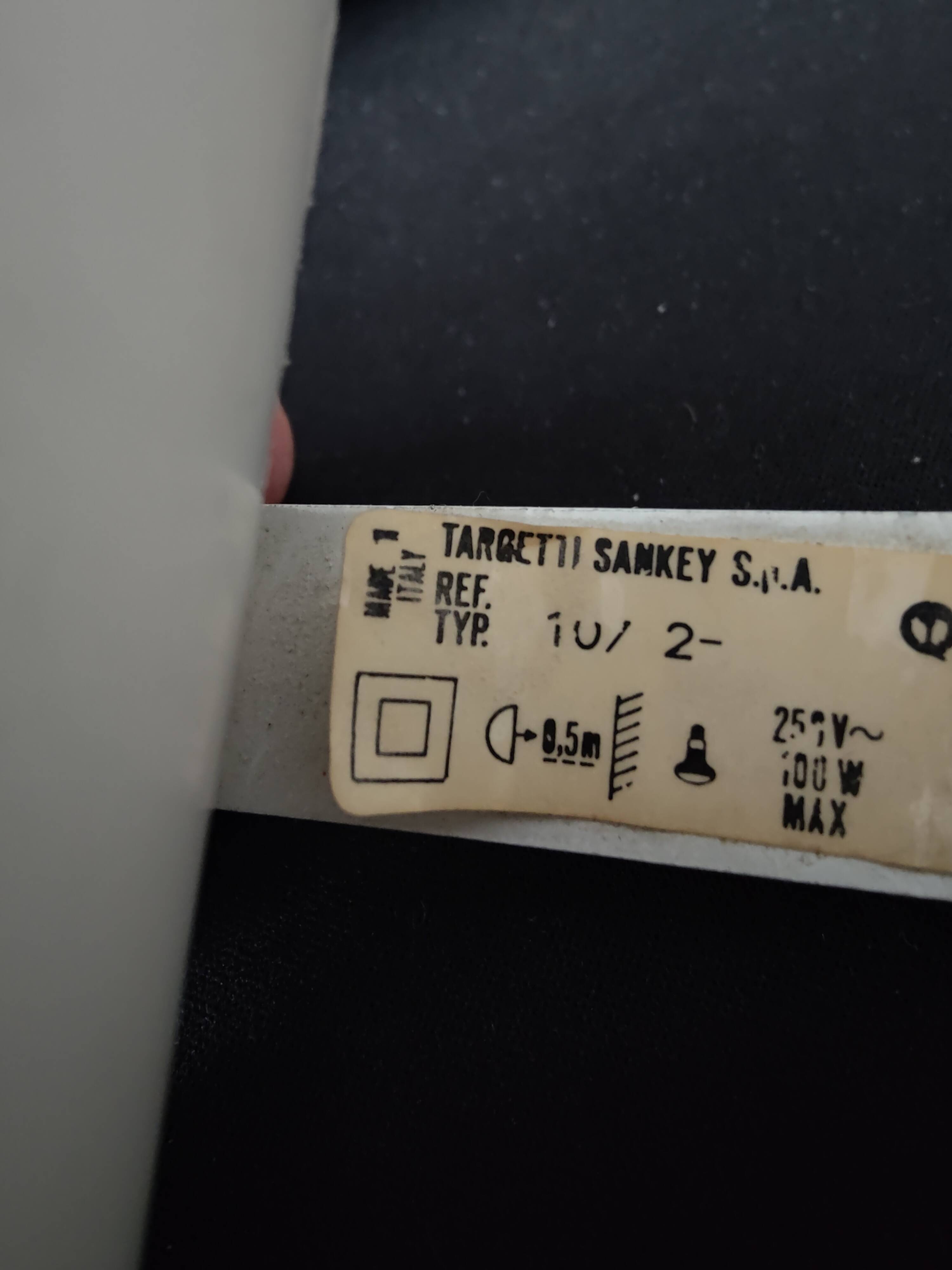 White clamp spotlight Targetti Sankey 1970s