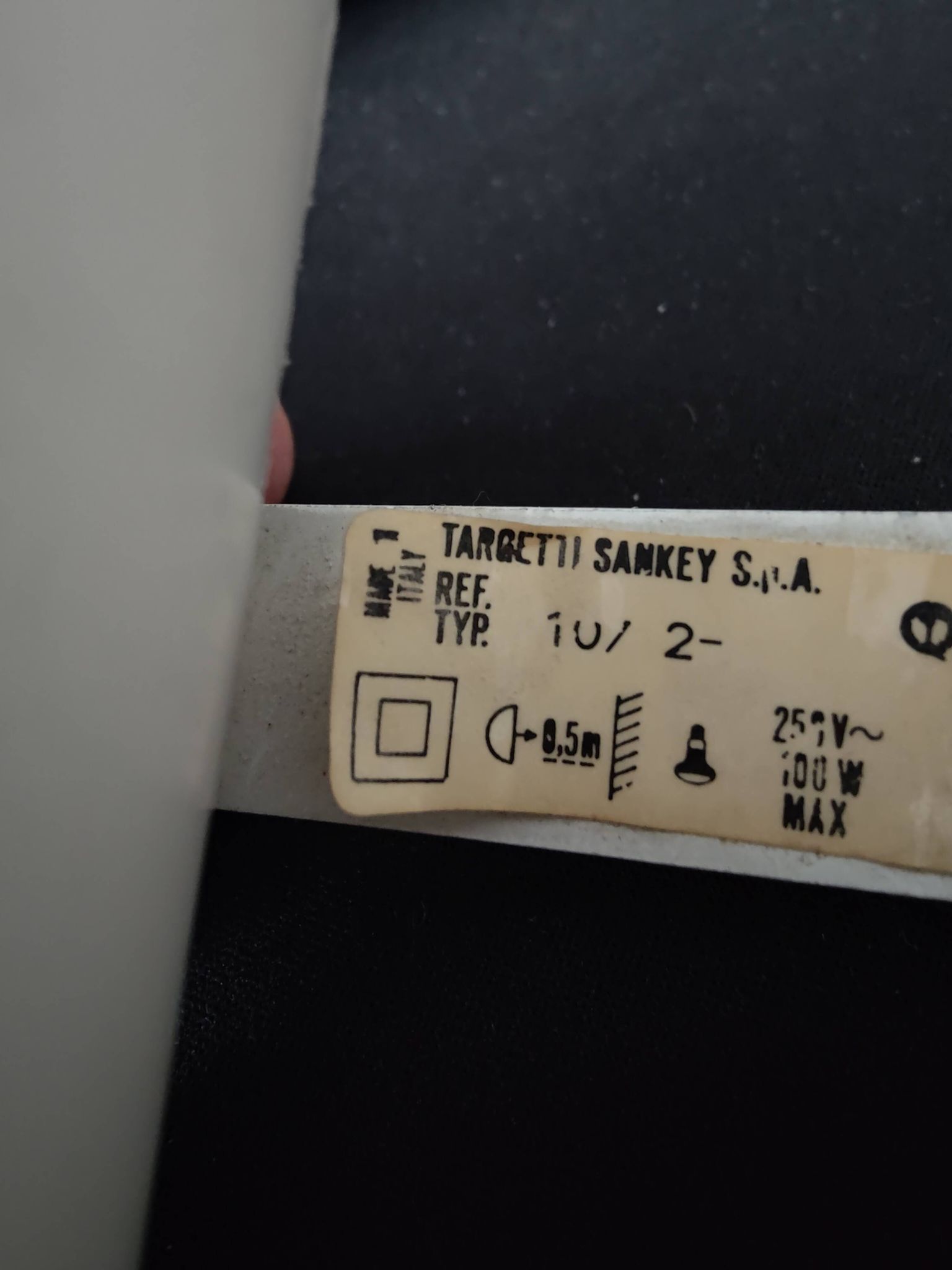 White clamp spotlight Targetti Sankey 1970s