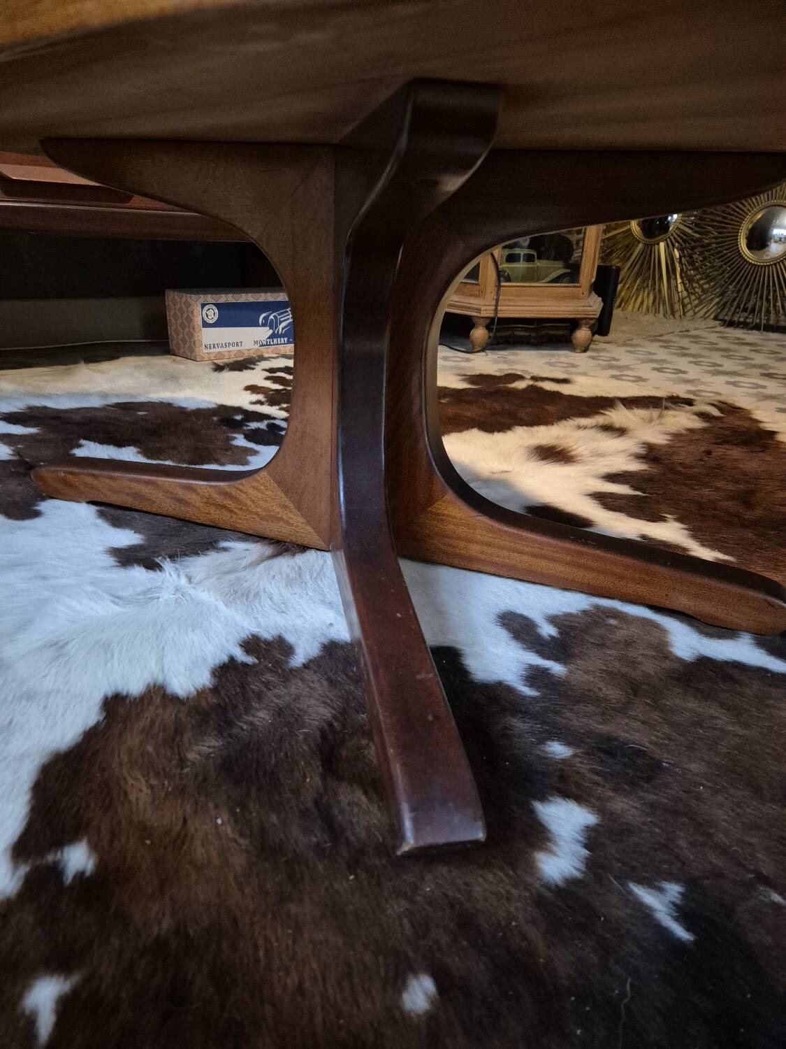 Baumann oval coffee table in teak 1950s vintage