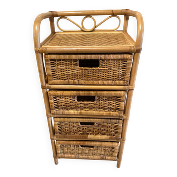 Storage furniture, rattan chest of drawers