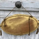 Miroir ovale art déco avec pompons