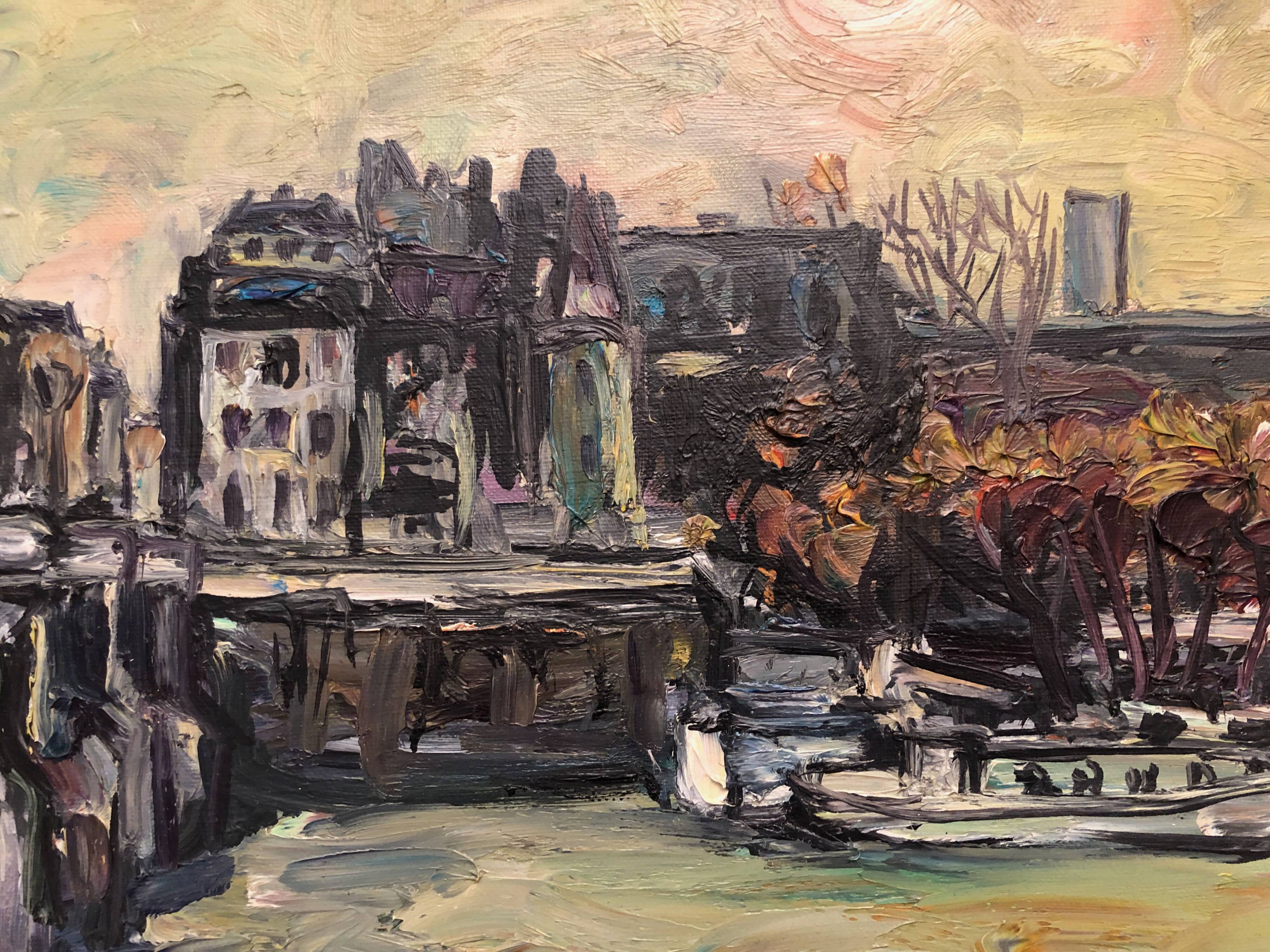 Pont Neuf in Paris, morning light by Maurice Verdier, School of Paris